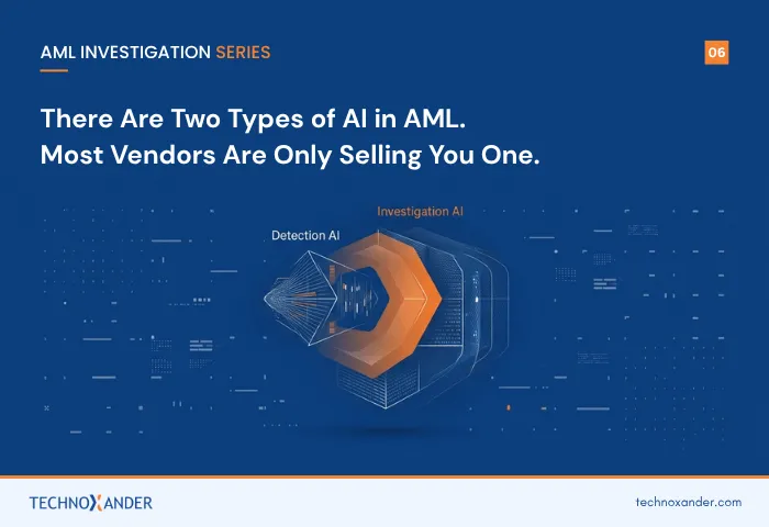 Two types of AI in AML showing Detection AI and Investigation AI