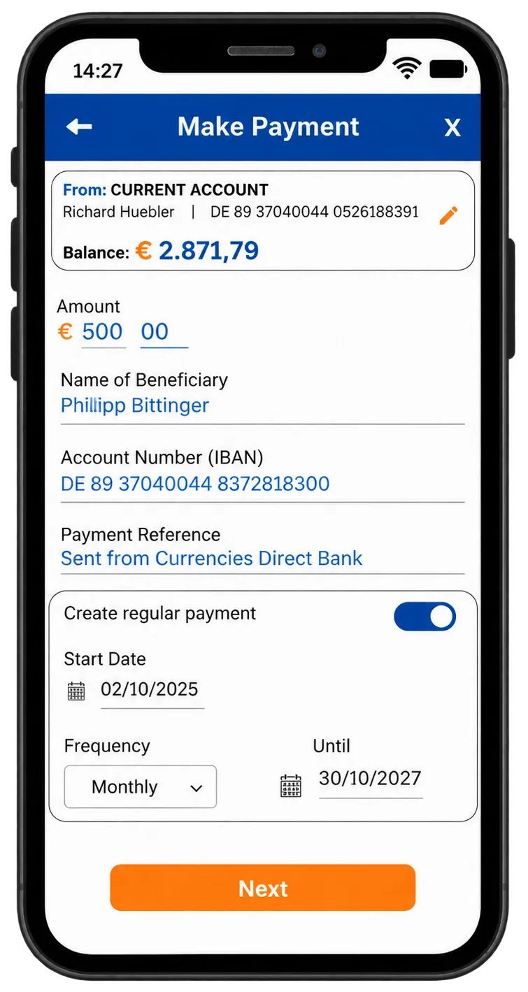 Verification of Payee checking beneficiary details before a bank payment